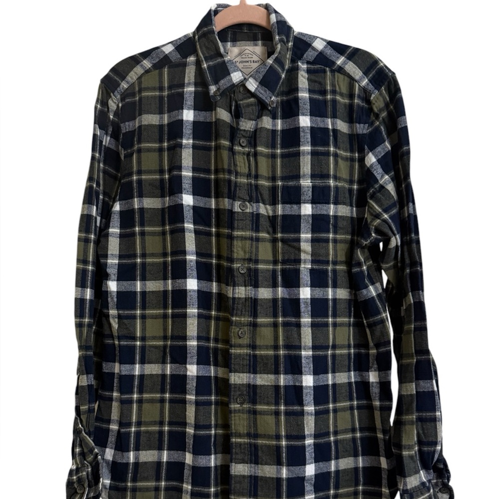 Men’s St. John’s Bay Button Down Flannel Shirt Size M